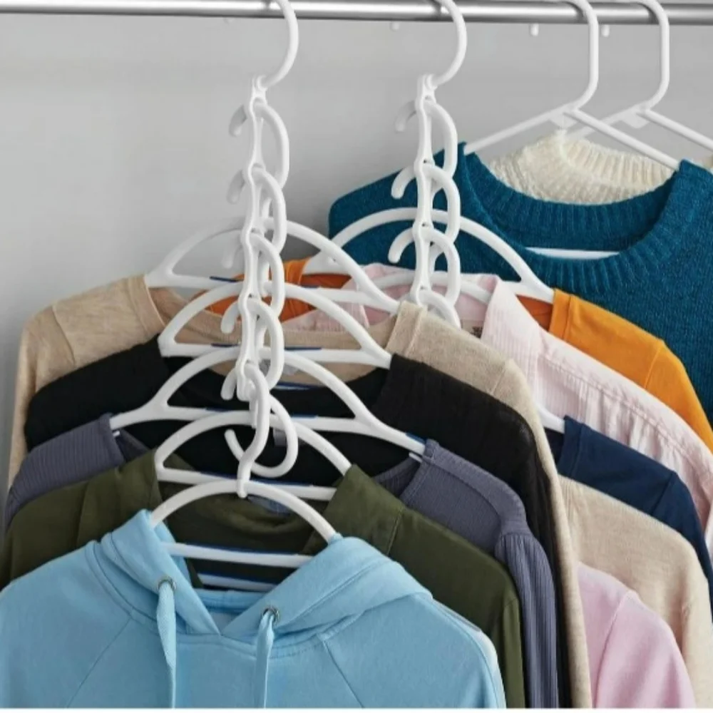 Bundle of 14 blue space saver hangers